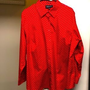 Red polka dot shirt